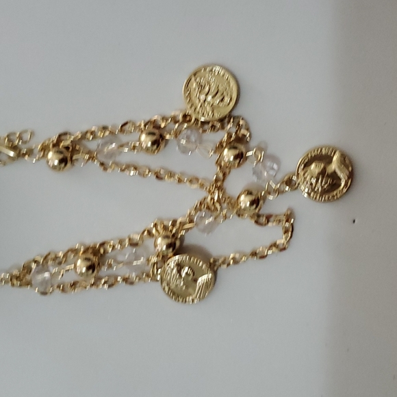 Fashion Gold Tone Casual Coin Women Girl Bracelet - Picture 6 of 7